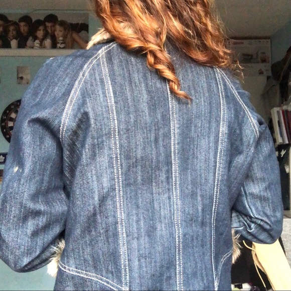 fur jean jacket - Picture 3 of 3